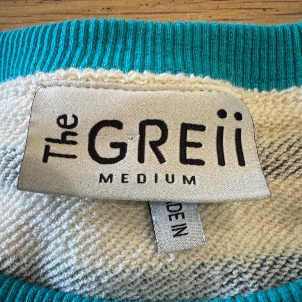 The Greii Striped Sweatshirt Women's Crew Neck Long Sleeve Pullover Top (1349)